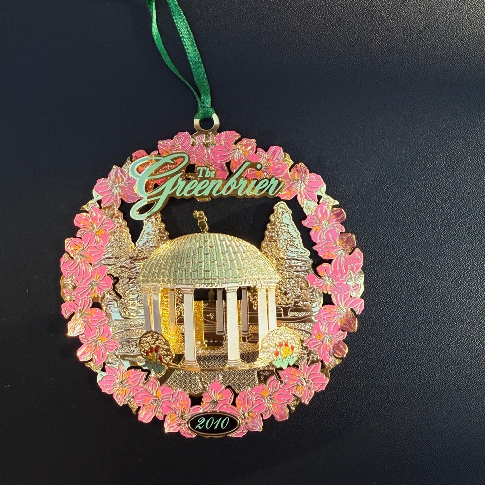 Pink and Gold Holiday Ornament